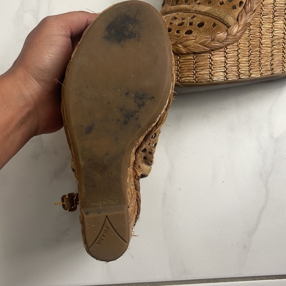 Authentic Prada Raffia Wedges | Size 36.5 EU / Size 6.5 US | Great Condition - Picture 6 of 7